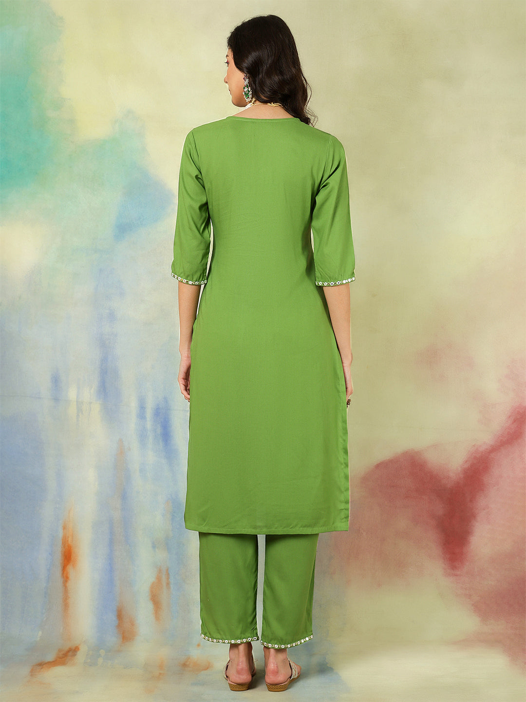Rayon Embroidery Kurta &amp; Pant Set