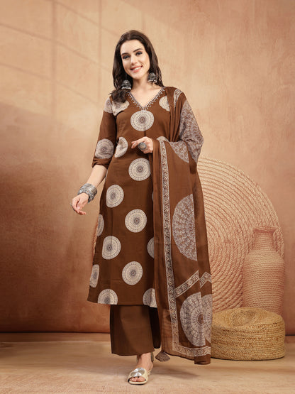 Printed Kurta Set With Dupatta