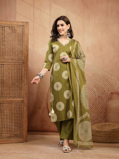 Printed Kurta Set With Dupatta