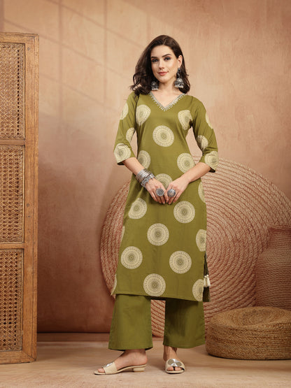 Printed Kurta Set With Dupatta