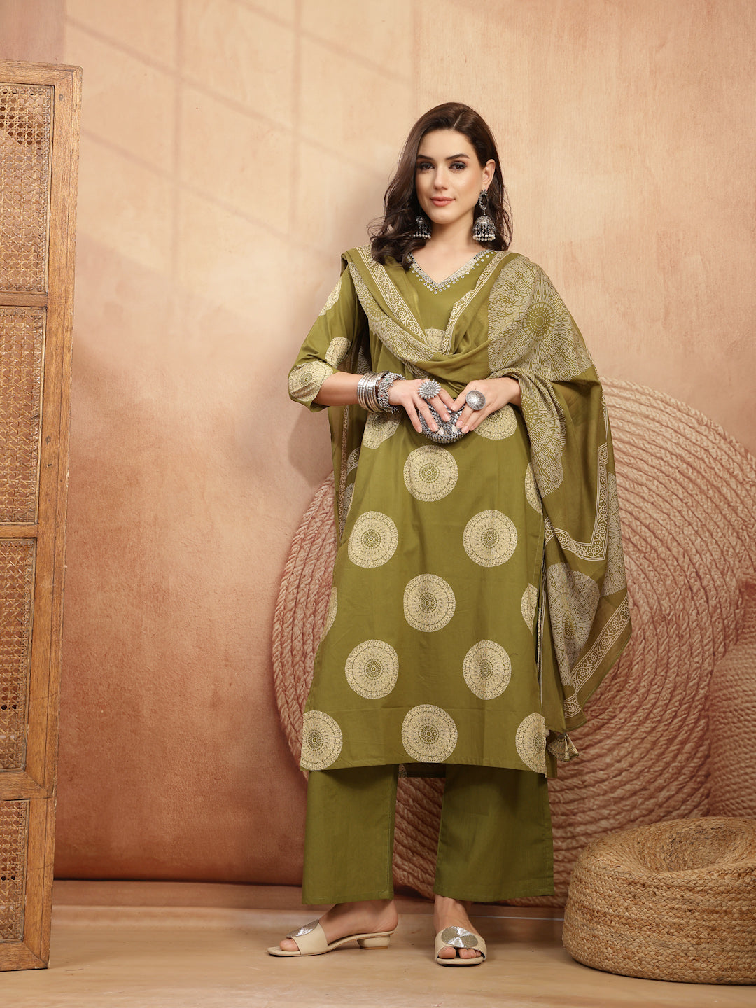 Printed Kurta Set With Dupatta
