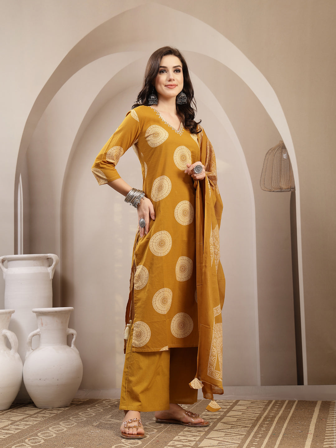 Printed Kurta Set With Dupatta