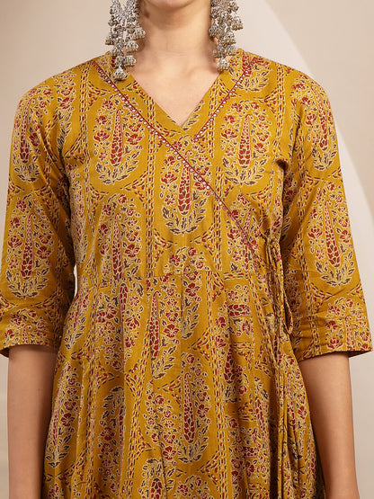 Printed Anarkali Kurta With Palazzo & Dupatta