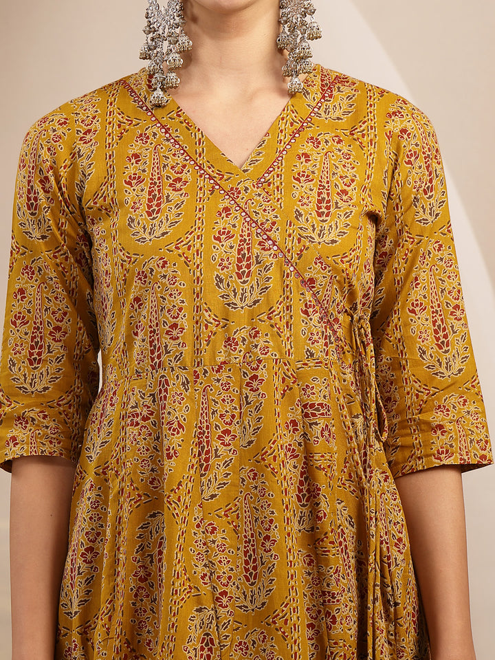 Printed Anarkali Kurta With Palazzo &amp; Dupatta