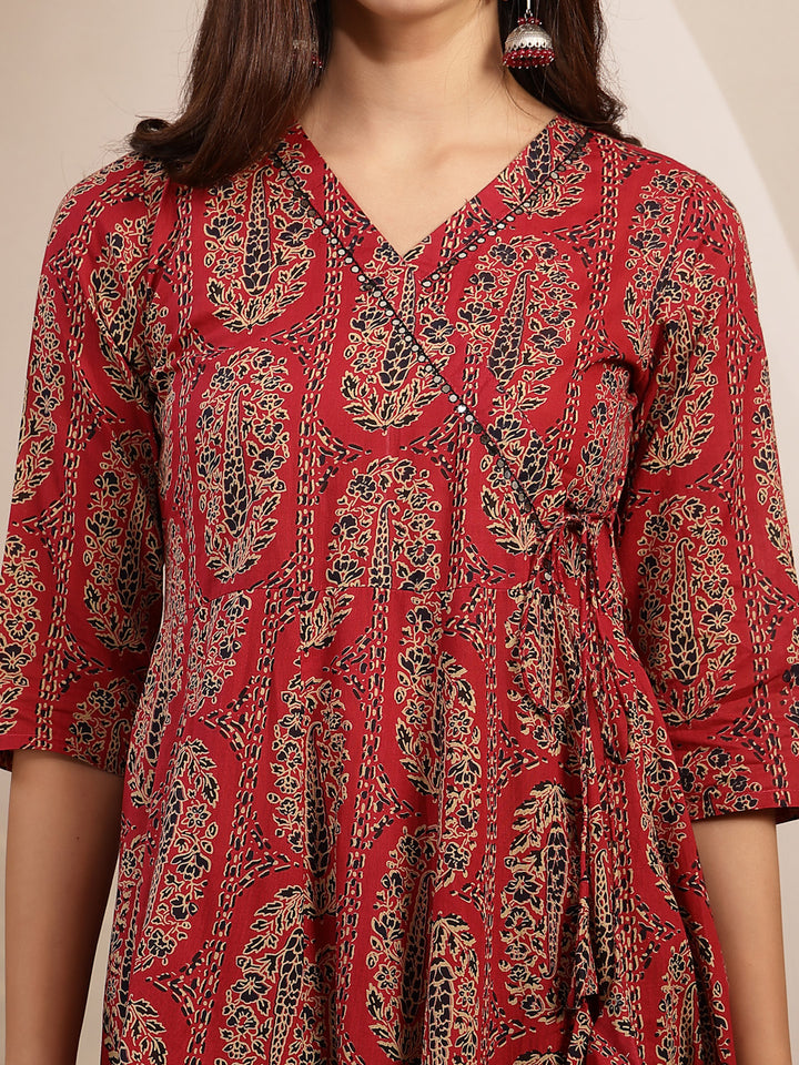 Printed Anarkali Kurta With Palazzo &amp; Dupatta