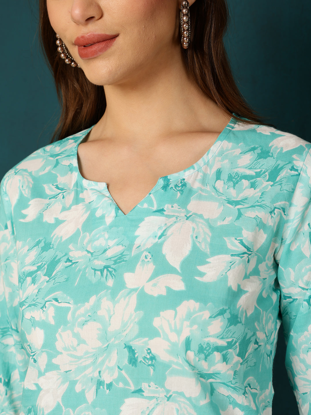 Cotton Printed Round Neck Rama Top