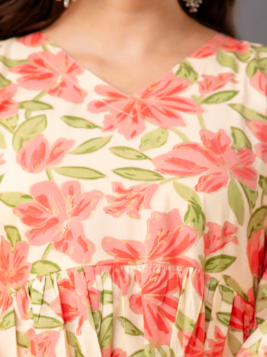 Printed Full-Length Sleeves Regular Pure Cotton Top