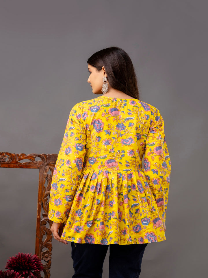 Printed Full-Length Sleeves Regular Pure Cotton Top