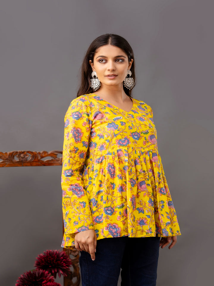 Printed Full-Length Sleeves Regular Pure Cotton Top