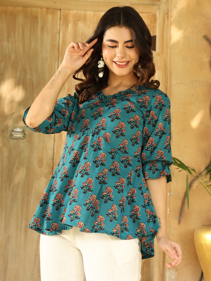 Floral Print Backless Top
