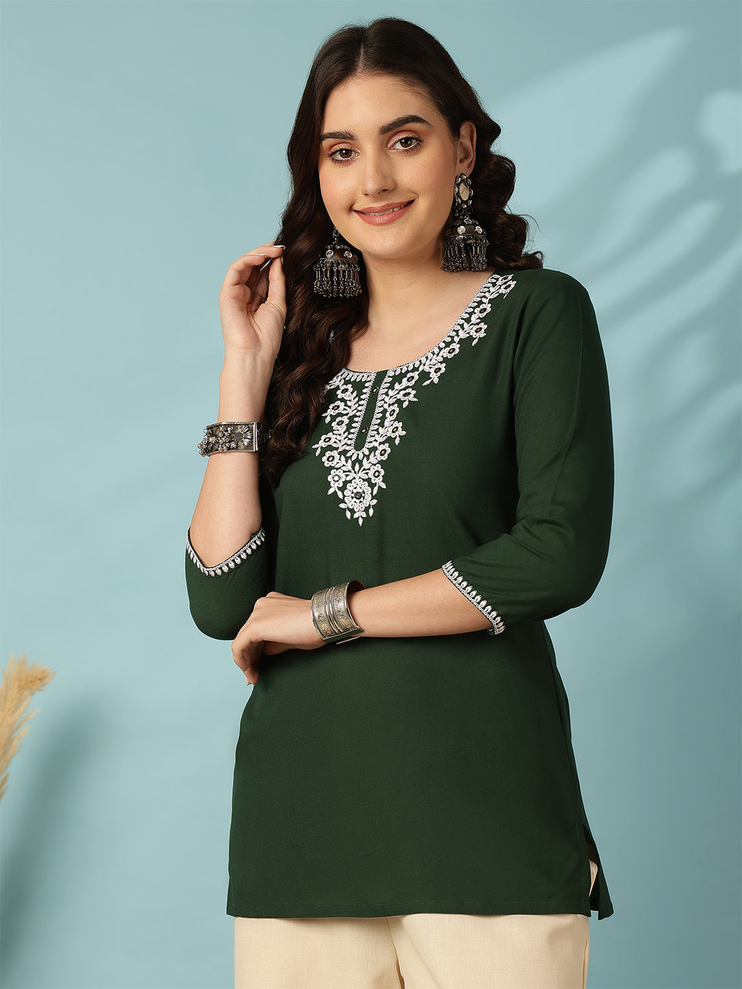 Nishabd rayon embroidered top wholesale manufacturer & exporter from India