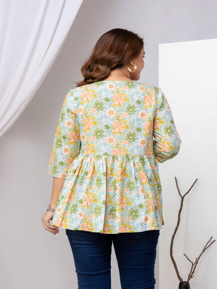 Floral Printed Peplum Top 