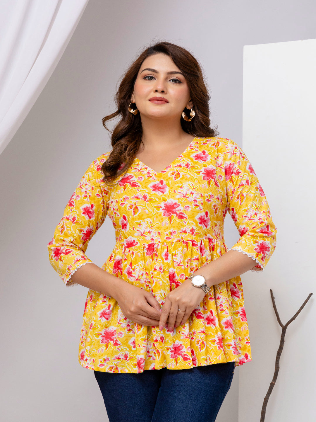 Floral Printed Peplum Top 