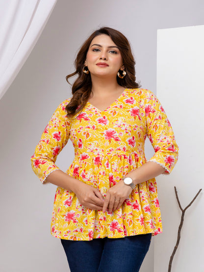 Floral Printed Peplum Top 