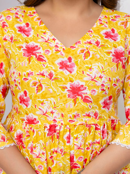 Floral Printed Peplum Top 