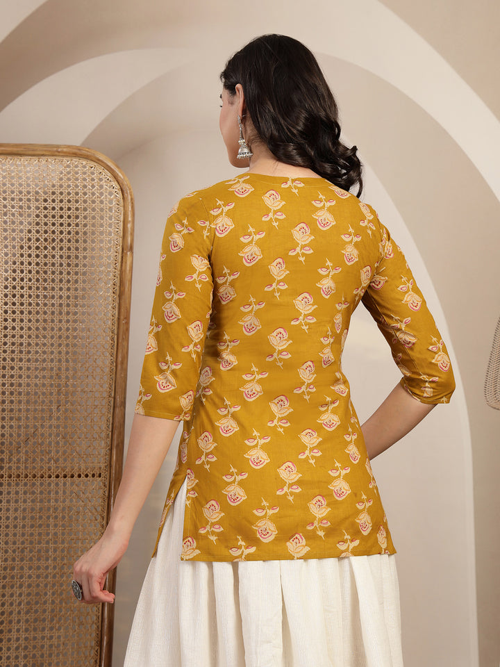 Printed Tie-Up Neck Top