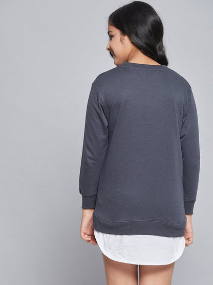 Girls Navy Terry CHILL Sweat Dress