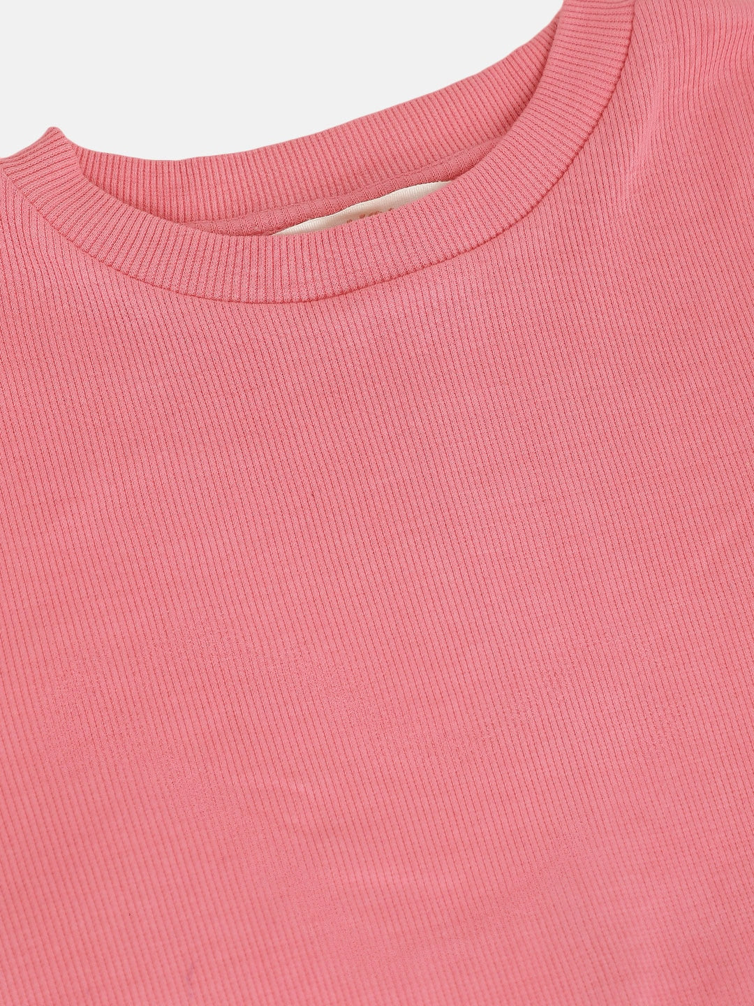 Girls Pink Rib Tent Dress