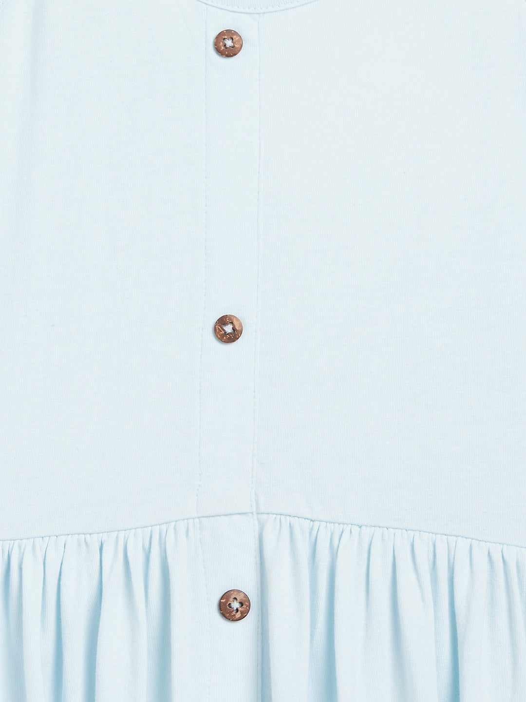 Girls Blue Front Button Strappy Dress