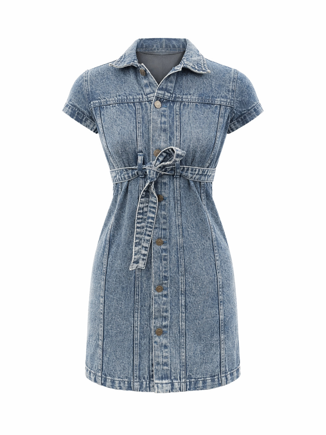 Girls Blue Blast Denim Belted Shirt Dress