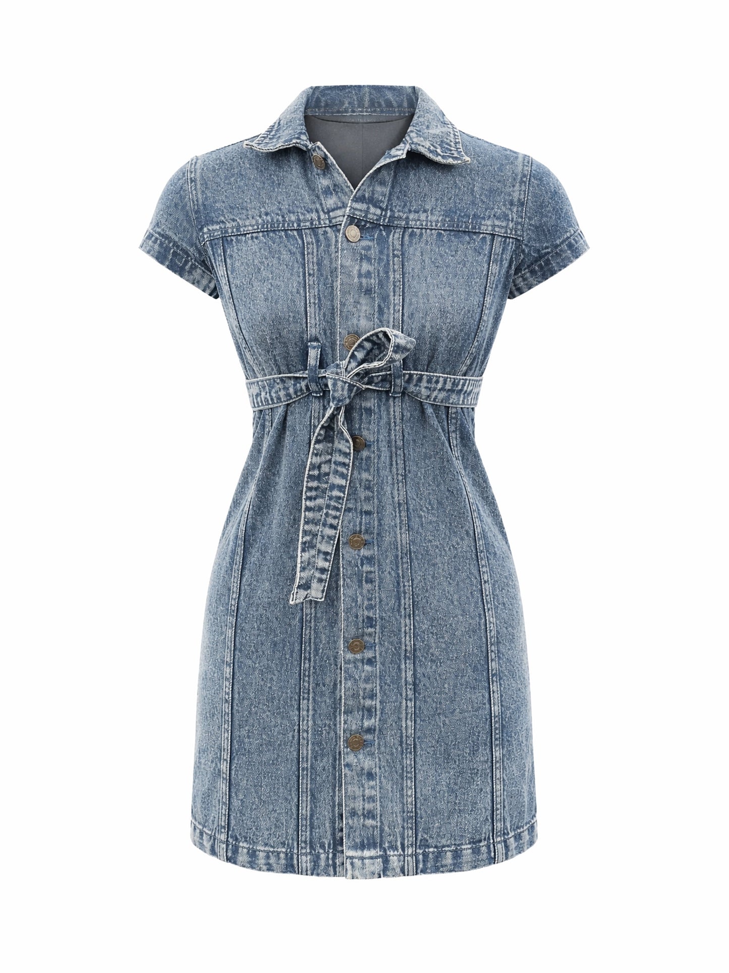 Girls Blue Blast Denim Belted Shirt Dress