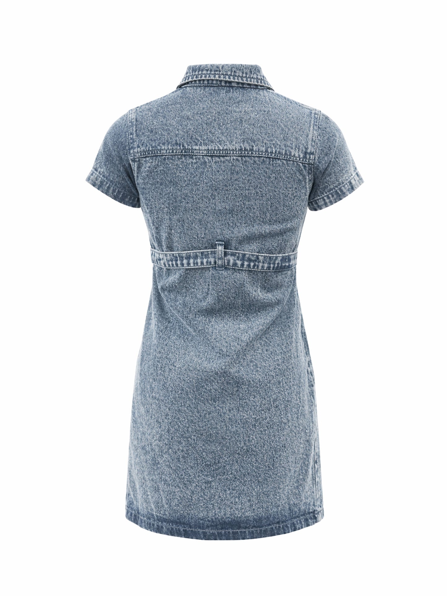Girls Blue Blast Denim Belted Shirt Dress