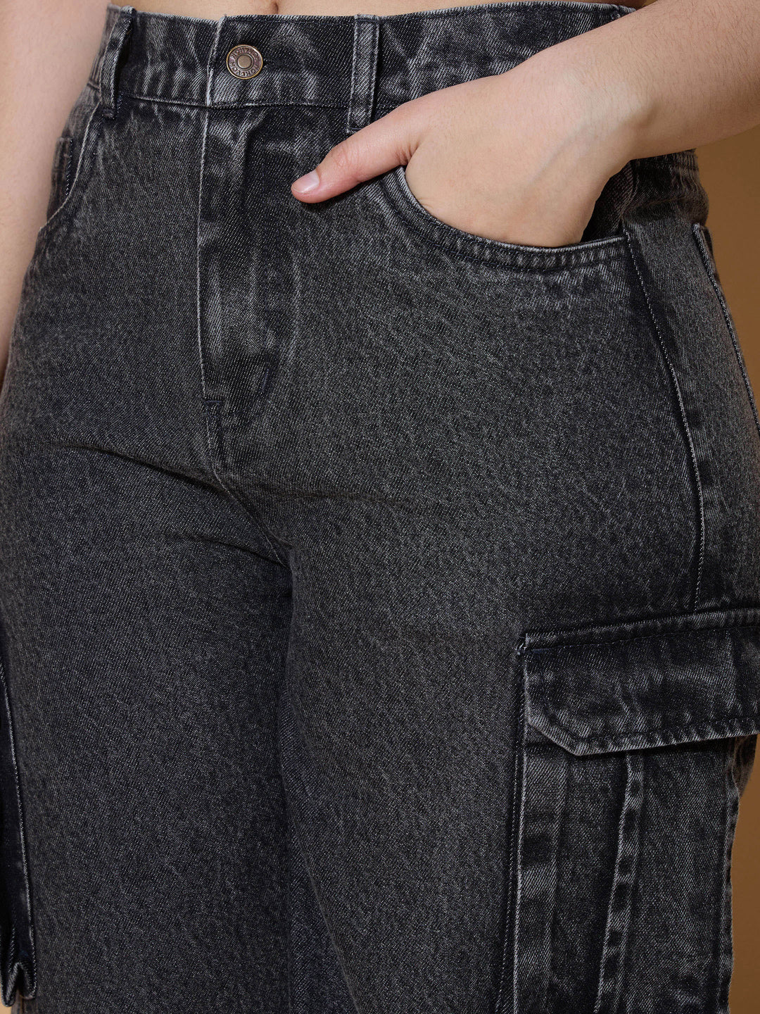 Girls Black Wash Hem Pin Tuck Straight Jeans