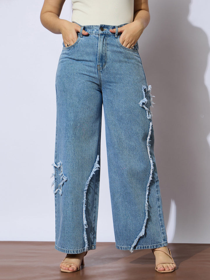 Girls Ice Blue Front Disgrace Straight Jeans