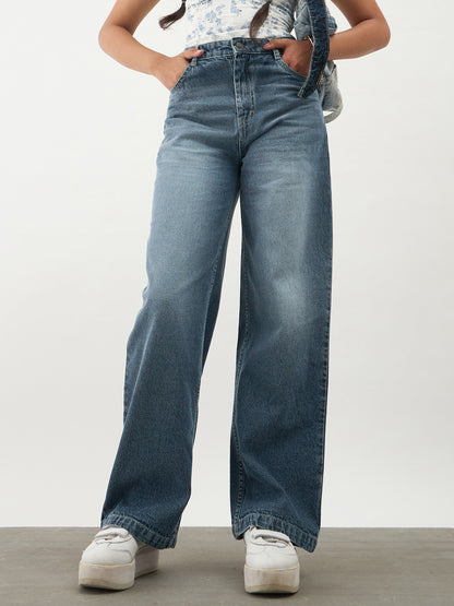 Girls Navy Blast Denim Straight Fit Jeans