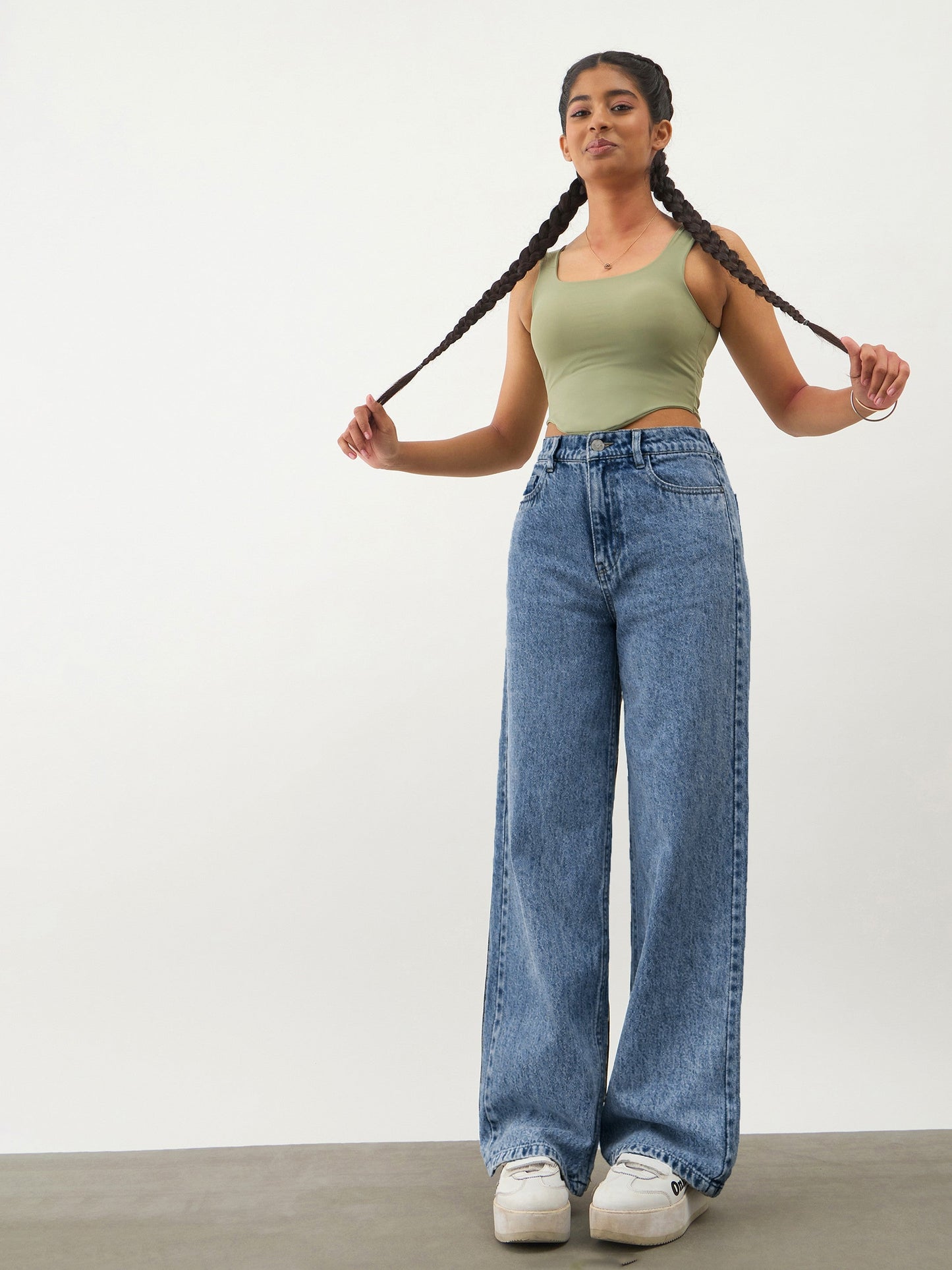 Girls Blue Blast Denim Ankle Length Jeans