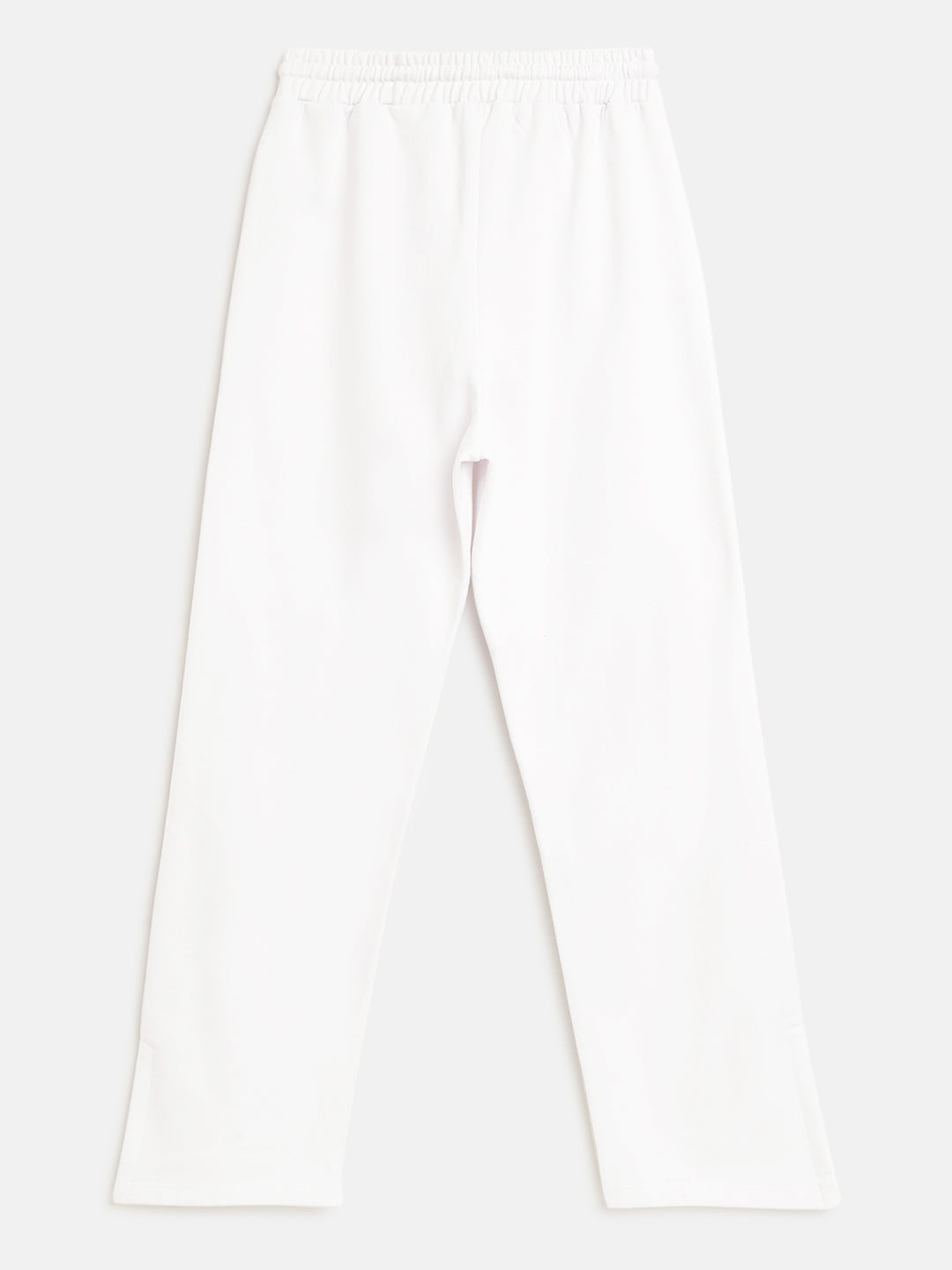 Girls White Ballerina Print Track Pants