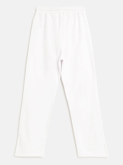 Girls White Ballerina Print Track Pants