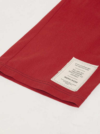 Girls Pink Contrast Thread Twill Straight Pants