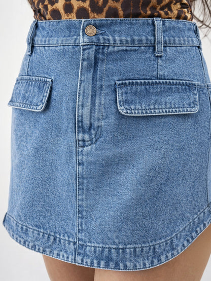 Girls Blue Blast Denim Layered Front Skort