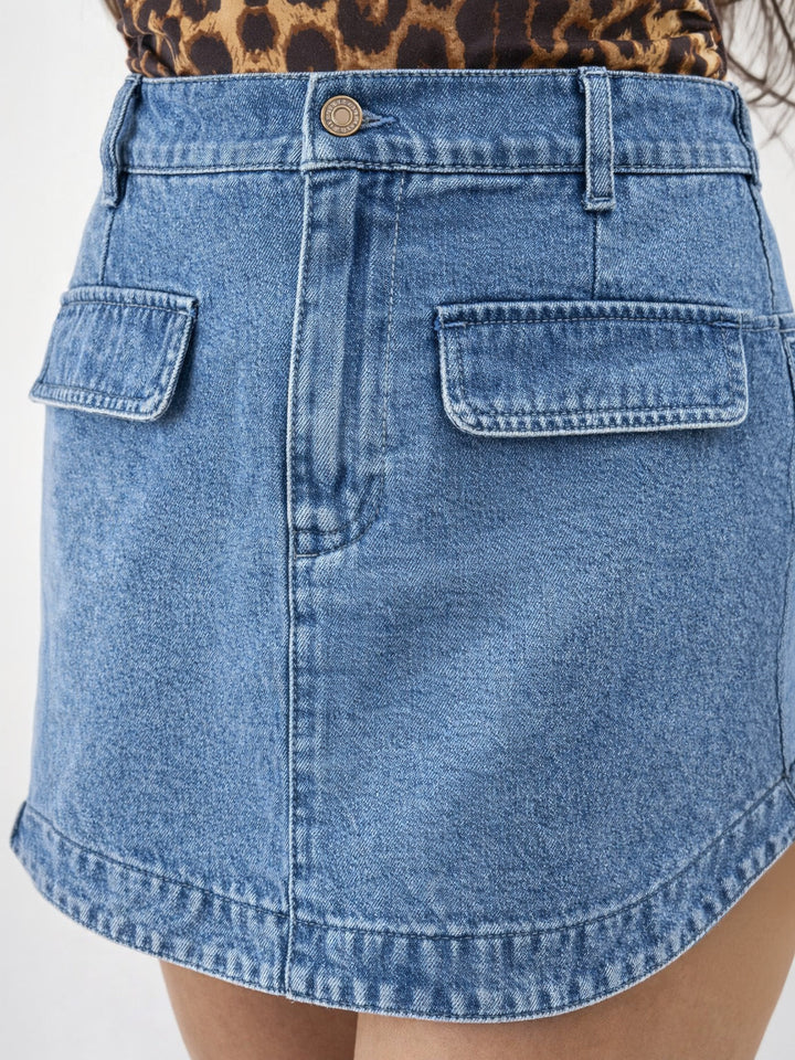 Girls Blue Blast Denim Layered Front Skort