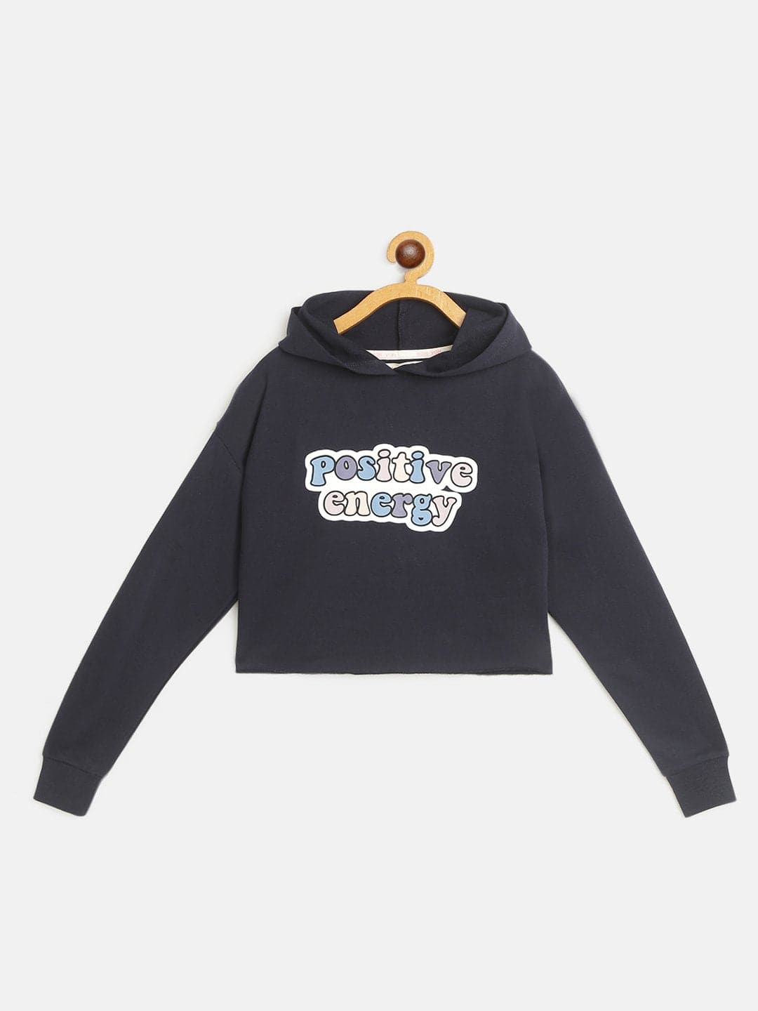Girls Navy POSITIVE ENERGY Print Hoodie