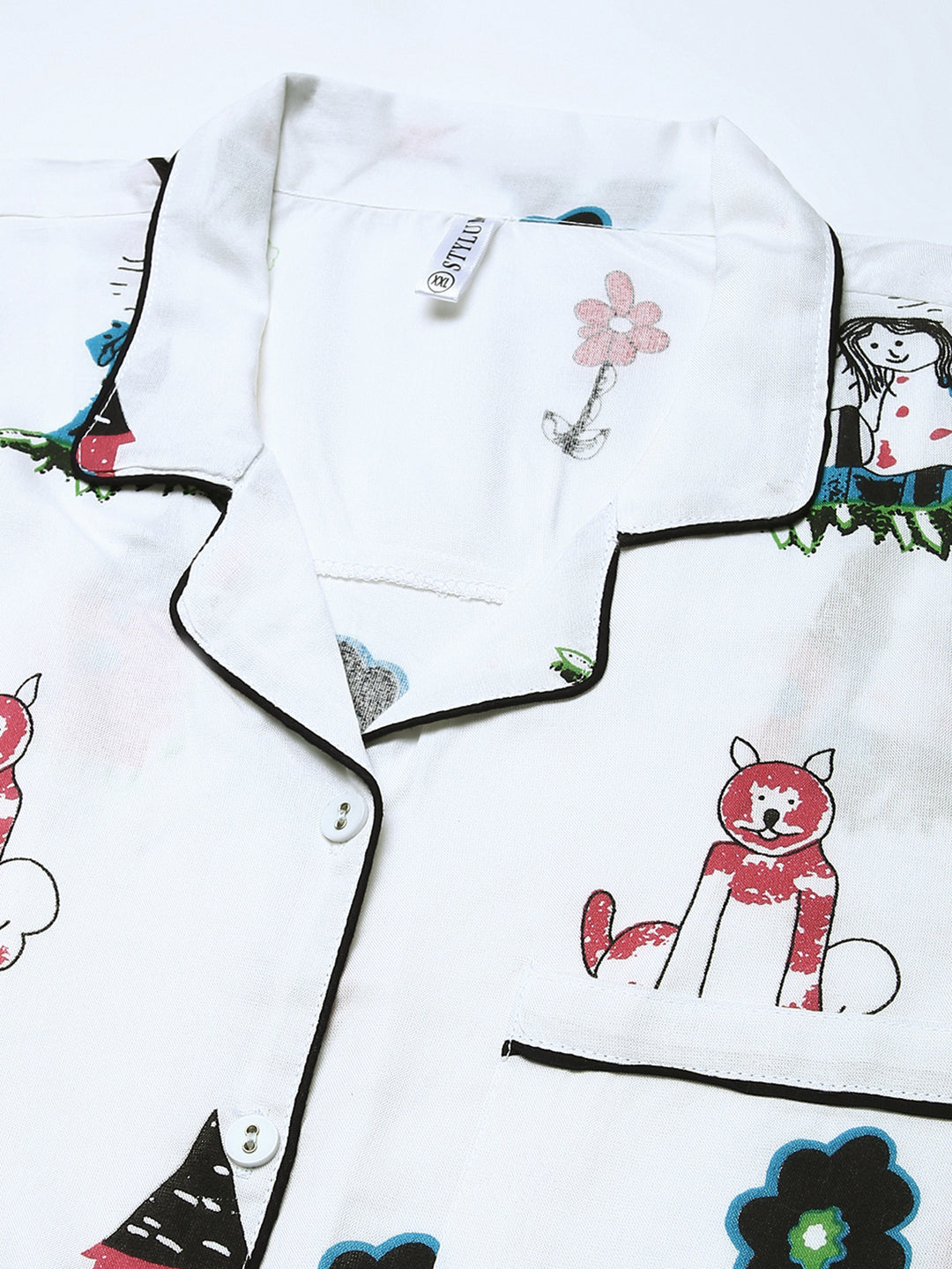 Rayon Abstract Printed Shirt & Pyjama set (Pre-Order)