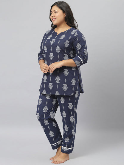 Cotton Floral Print Night Suit Set (Pre-Order)
