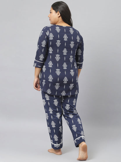 Cotton Floral Print Night Suit Set (Pre-Order)