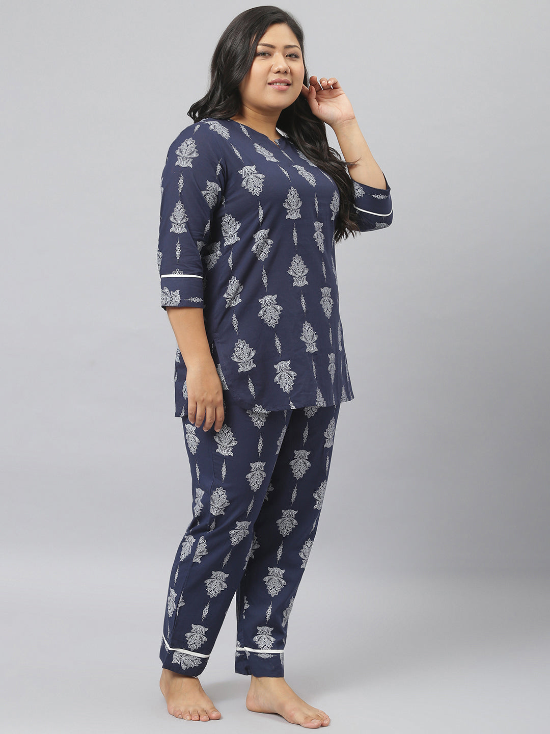 Cotton Floral Print Night Suit Set (Pre-Order)