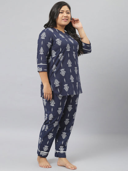 Cotton Floral Print Night Suit Set (Pre-Order)