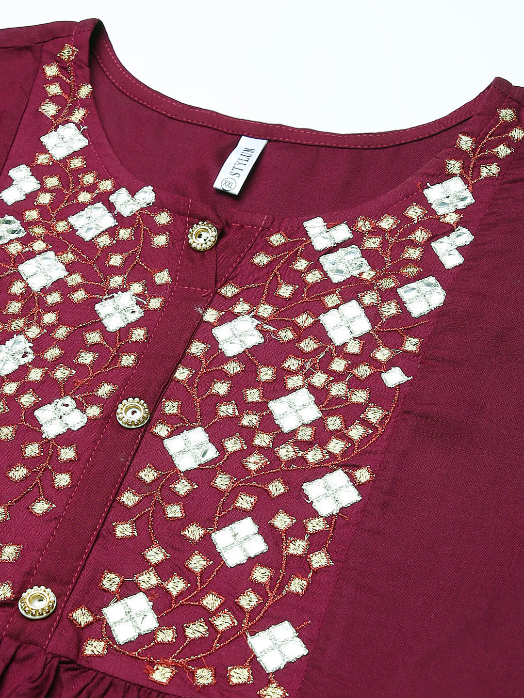 Embroidered Rayon Flared Kurta (Pre-Order)