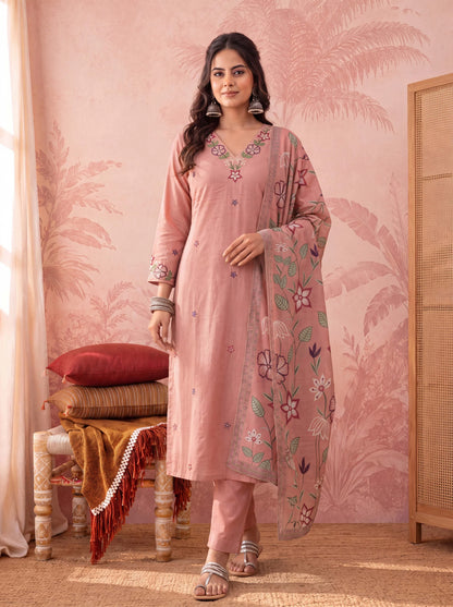 Silky Stripe Kurta Dupatta Pant Set