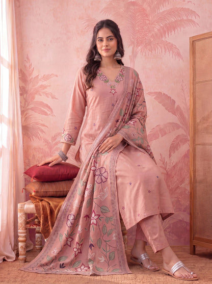 Silky Stripe Kurta Dupatta Pant Set
