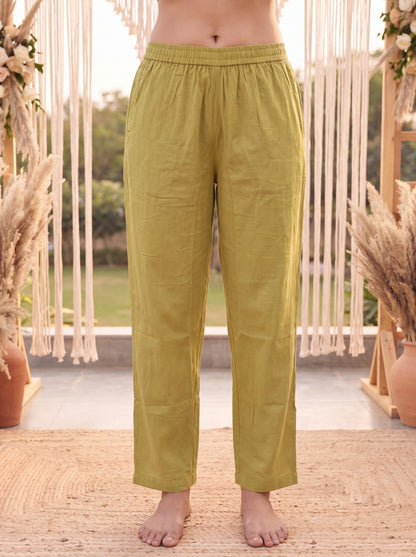 Lime Green Petal Soft Kurta Dupatta Pant Set