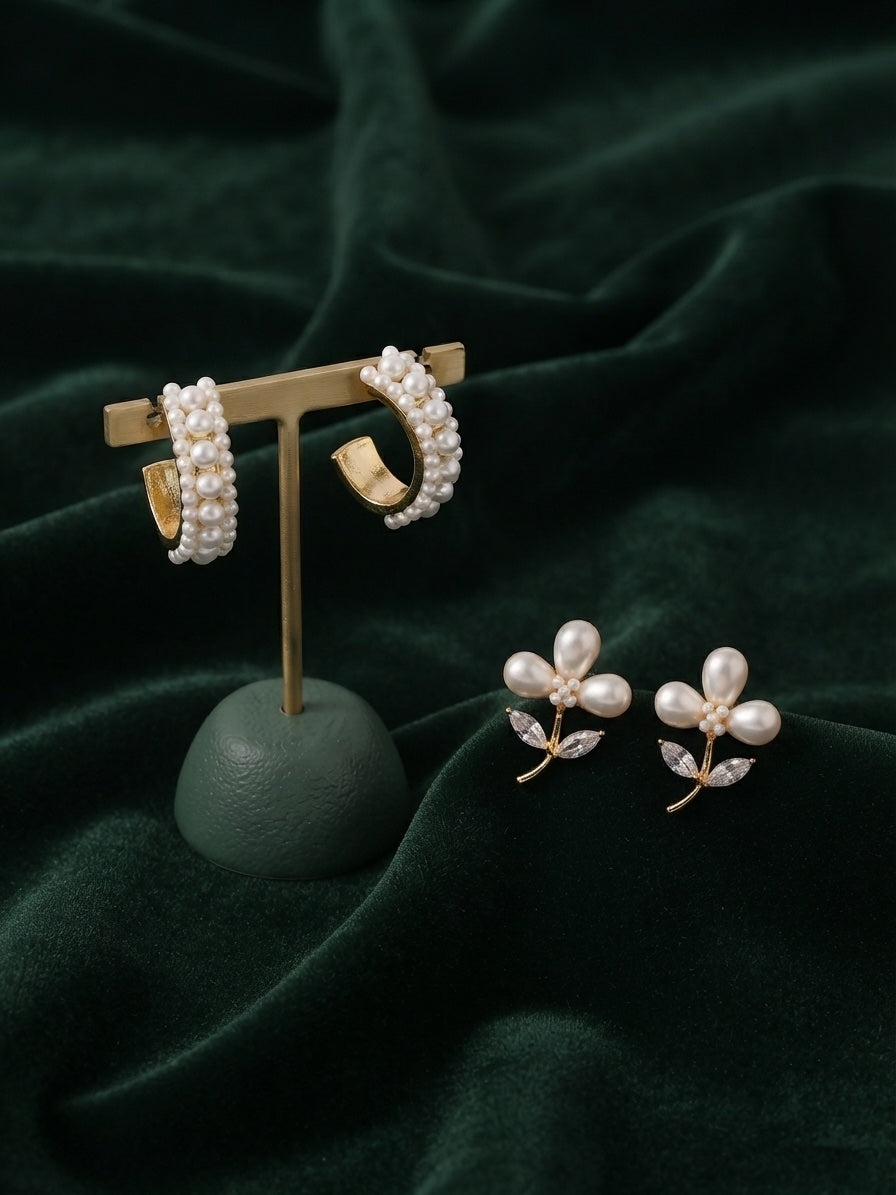 Pack Of 2 Multi-Design Earrings Combo For Women