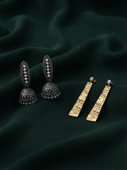 Pack Of 2 Multi-Design Earrings Combo For Women