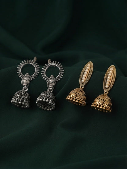 Pack Of 2 Multi-Design Earrings Combo For Women