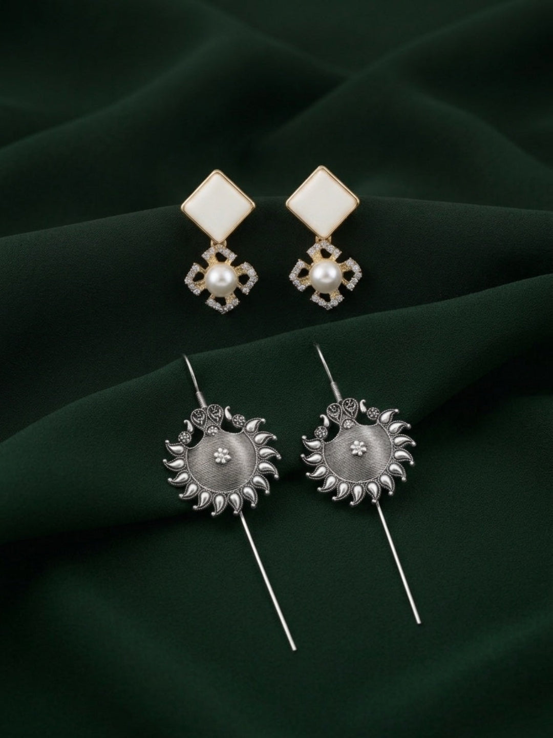 Pack Of 2 Multi-Design Earrings Combo For Women