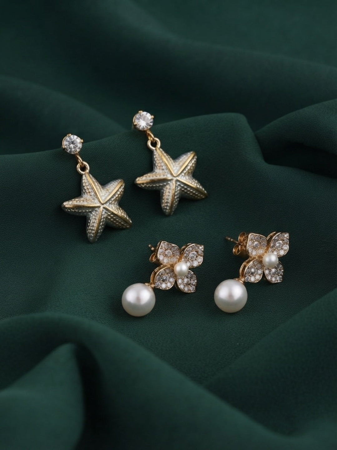 Pack Of 2 Multi-Design Earrings Combo For Women